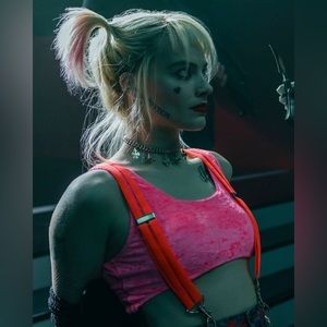 SCREEN ACCURATE Harley Quinn Pink Velvet Bodysuit